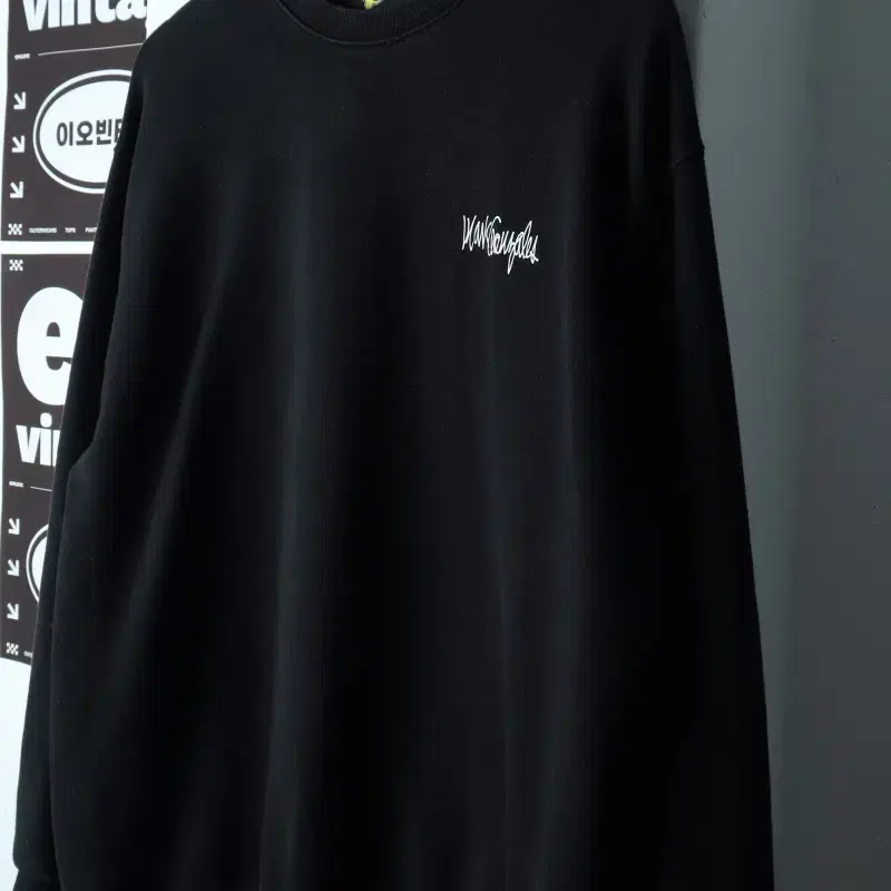 (L-XL) 마크곤잘레스 맨투맨 티셔츠 에이징 페이딩 블랙-H38518