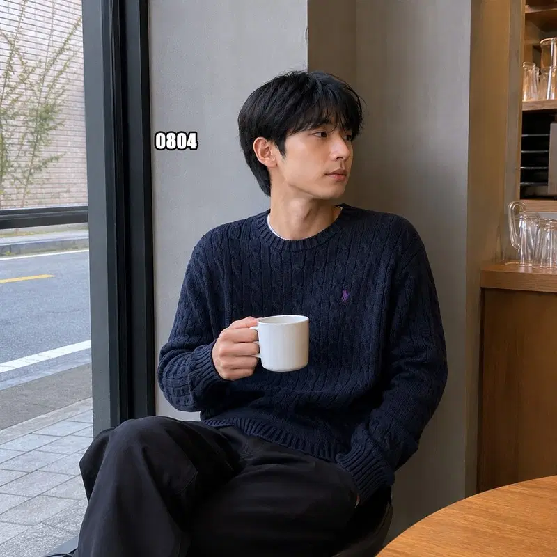 XL 폴로 랄프로렌 케이블 니트 크루넥 스웨터