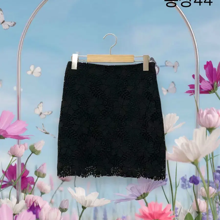 블랙 안감 레이스 스커트 새상품