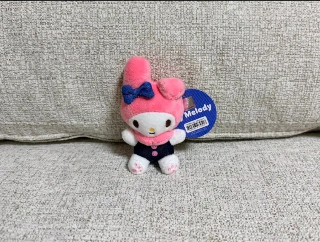 정품 산리오 마이멜로디 데님 대님 가방걸이 8cm 키링 인형