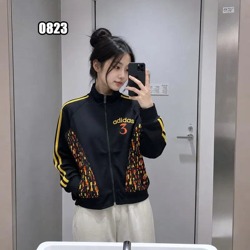 S 아디다스 올드스쿨 Y2K 픽셀 패턴 트랙탑 져지