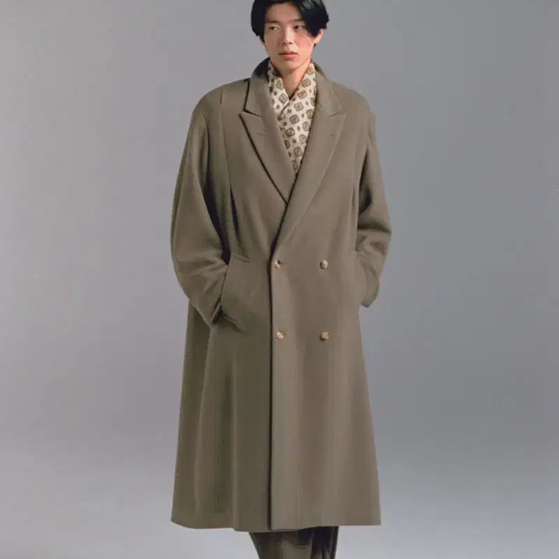 소시오츠키 드레이핑 체스터필드 코트