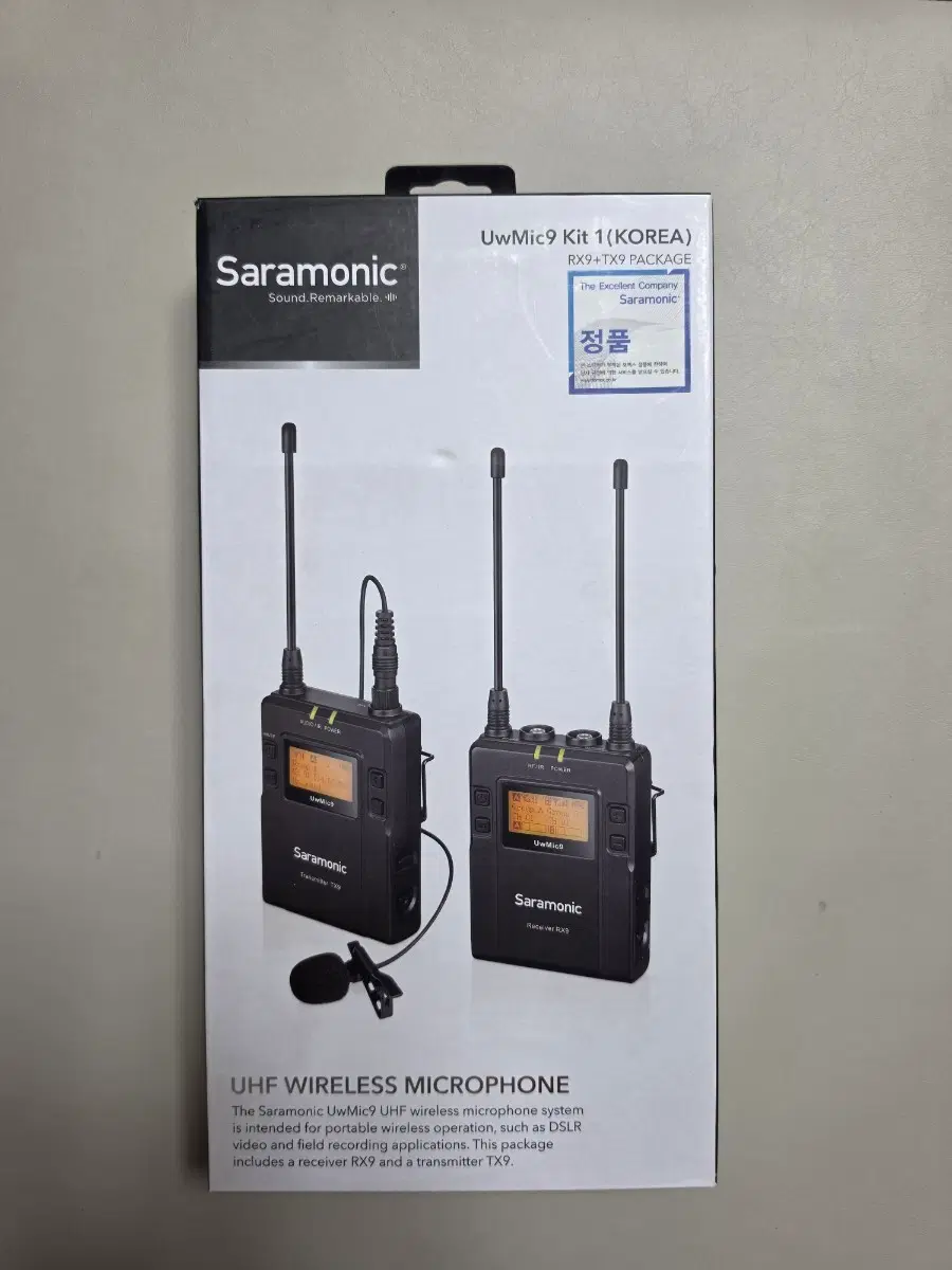 [미개봉 새제품] 사라모닉 UwMic9 Kit 1 무선마이크 RX9+TX9