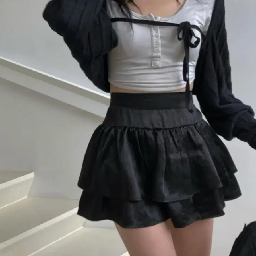 쓰리타임즈 스위티 볼레로 블랙