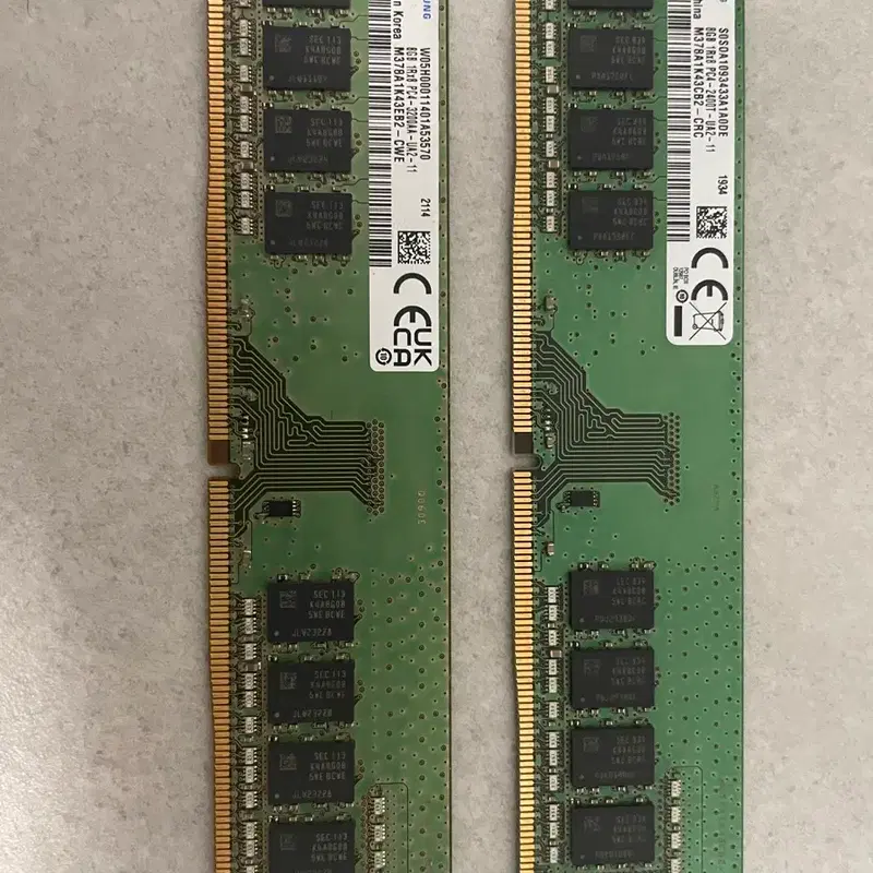 고장) 삼성 DDR4 8gb 3200,2400램 2장 일괄