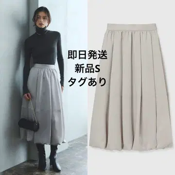 새상품 anuans 아세라이크 새틴 벌룬 스커트 그레이