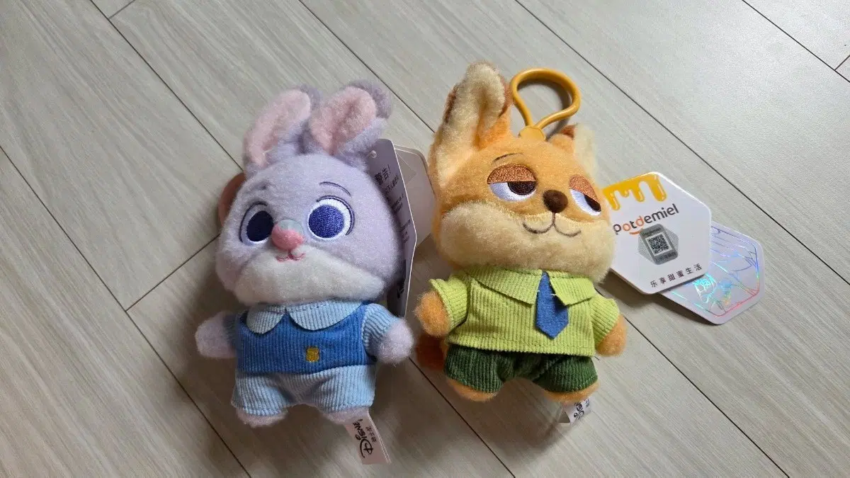 주토피아 닉 주디 인형 키링 세트