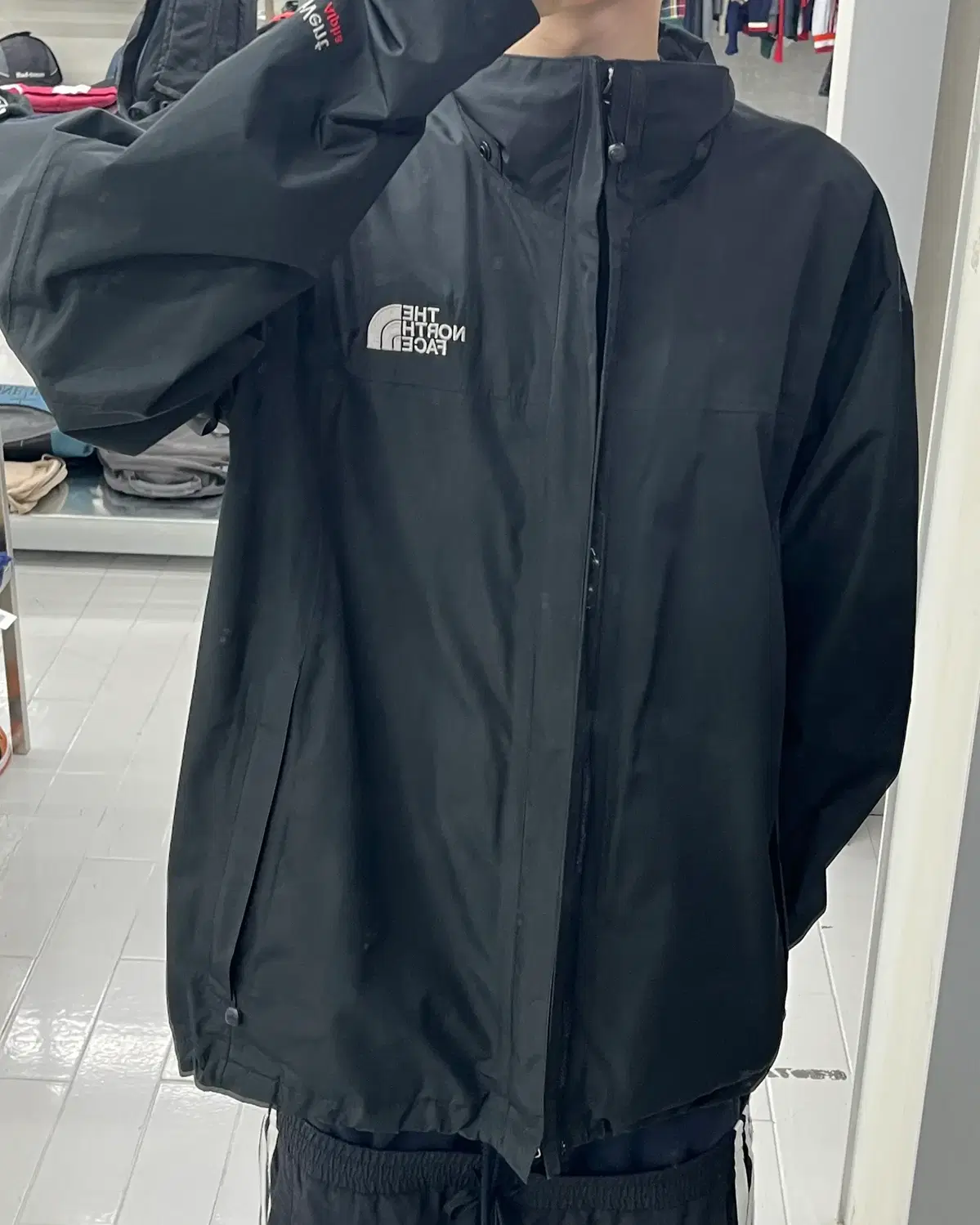 (XL) 노스페이스 고어텍스 하이벤트 마운틴 블랙 바람막이 자켓