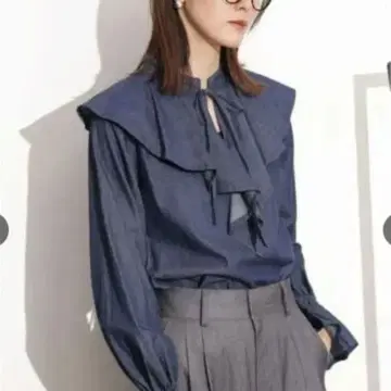 나노 유니버스 네이비 프릴 셔츠 택 포함 미사용품