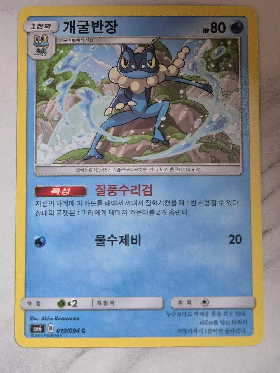 수. 포켓몬카드 개굴반장 sm6 C