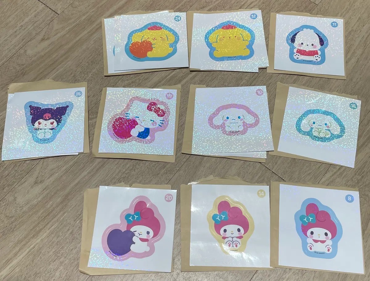 산리오 너랑나랑 달콤 쌀과자 홀로그램 스티커