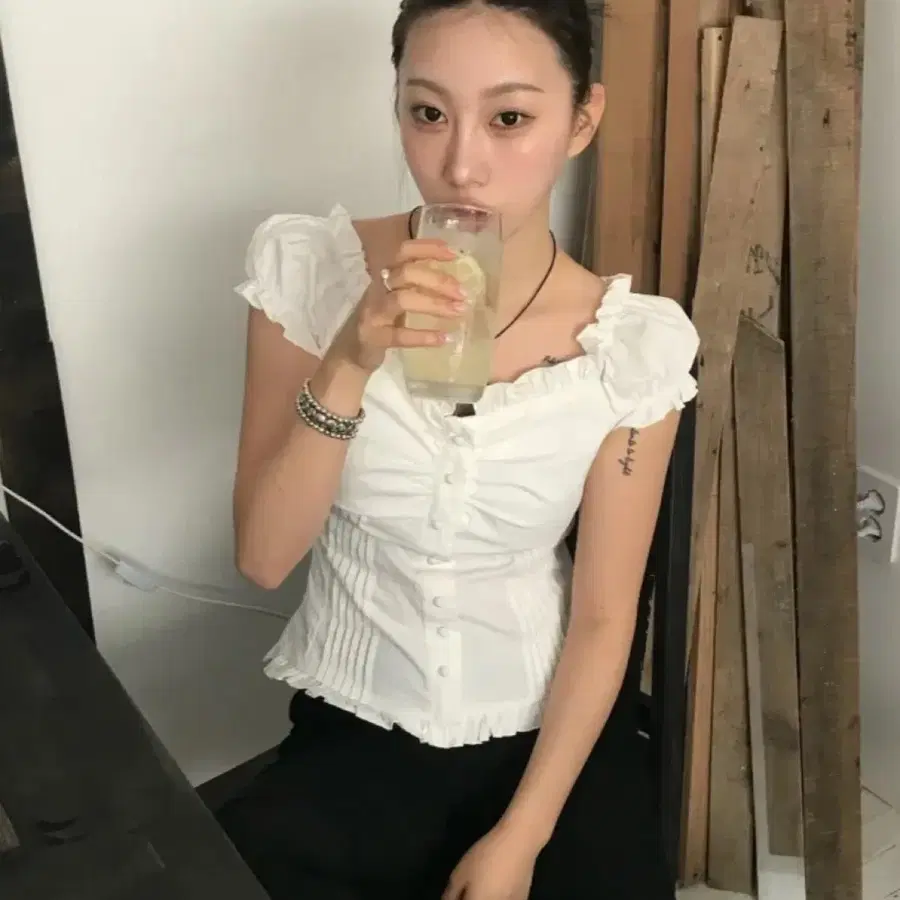 lotsyou 라츠유 엘라 블라우스 화이트 s