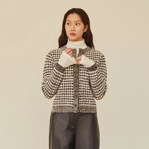 온앤온 문가영 트위드 니트 가디건 85