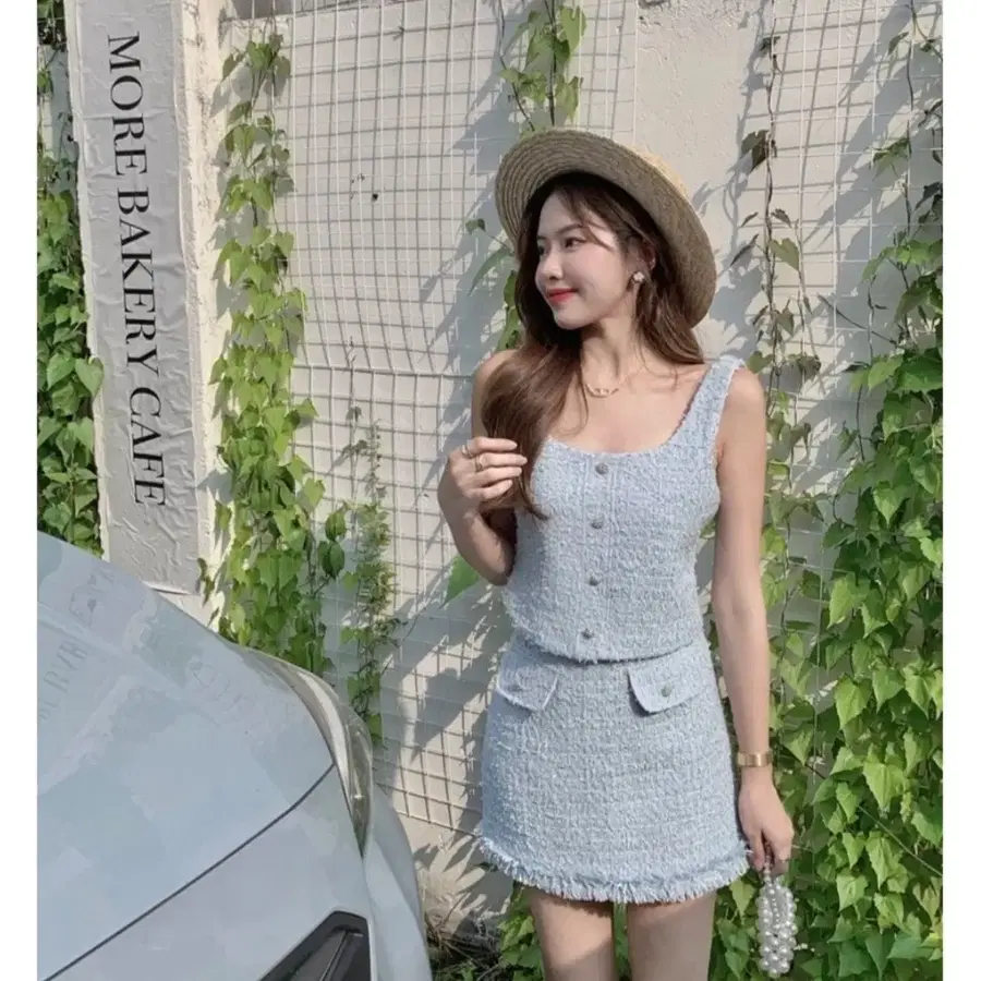 (새상품)소라 트위드 투피스 세트s