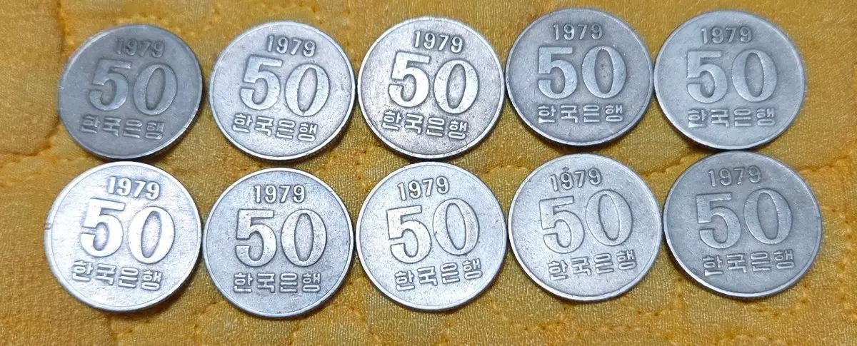 <준특년> 발행량이 적어 희소한 1979년 50원 동전 10개 묶음