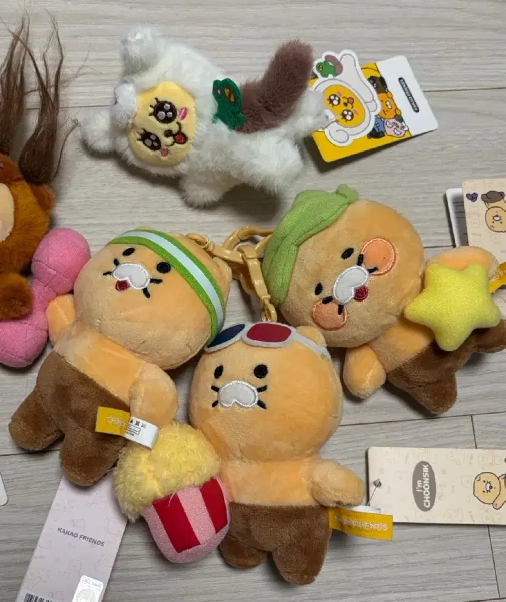 카카오프렌즈 춘식이, 무지 콘 키링 인형 (헬스 팝콘 드림 )