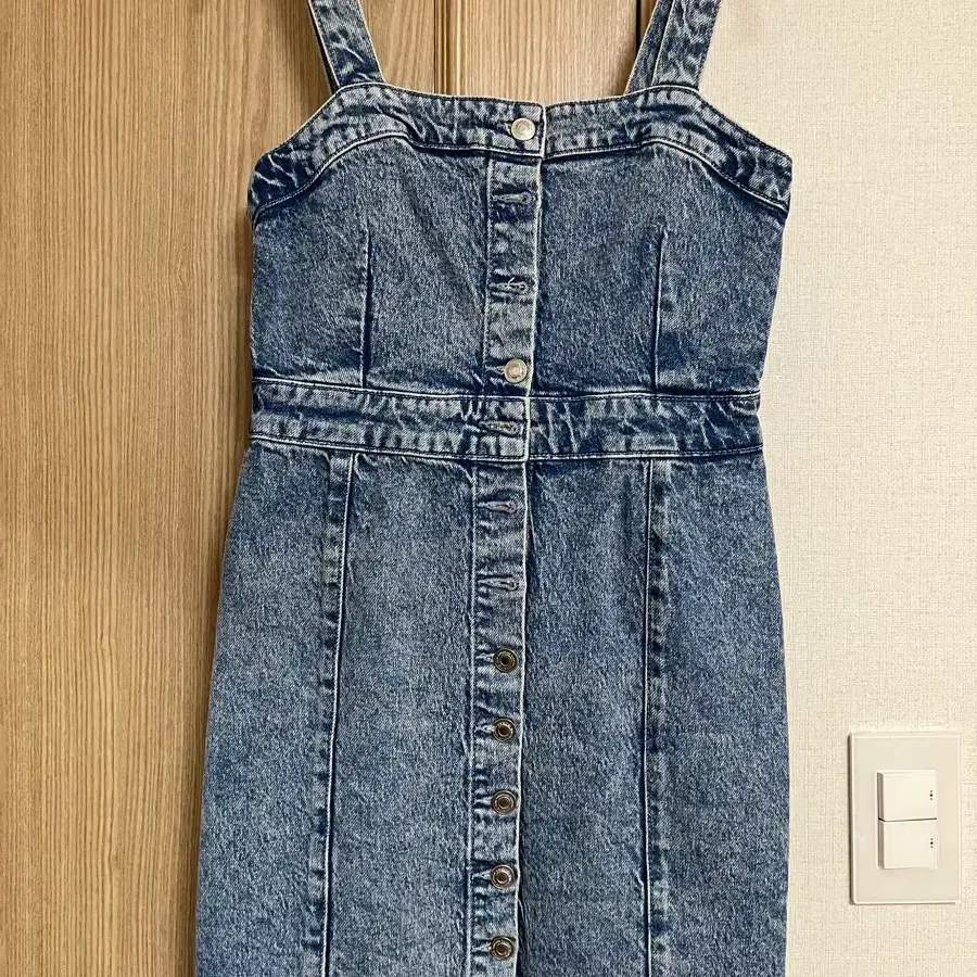 올세인츠 데님 멜빵 원피스