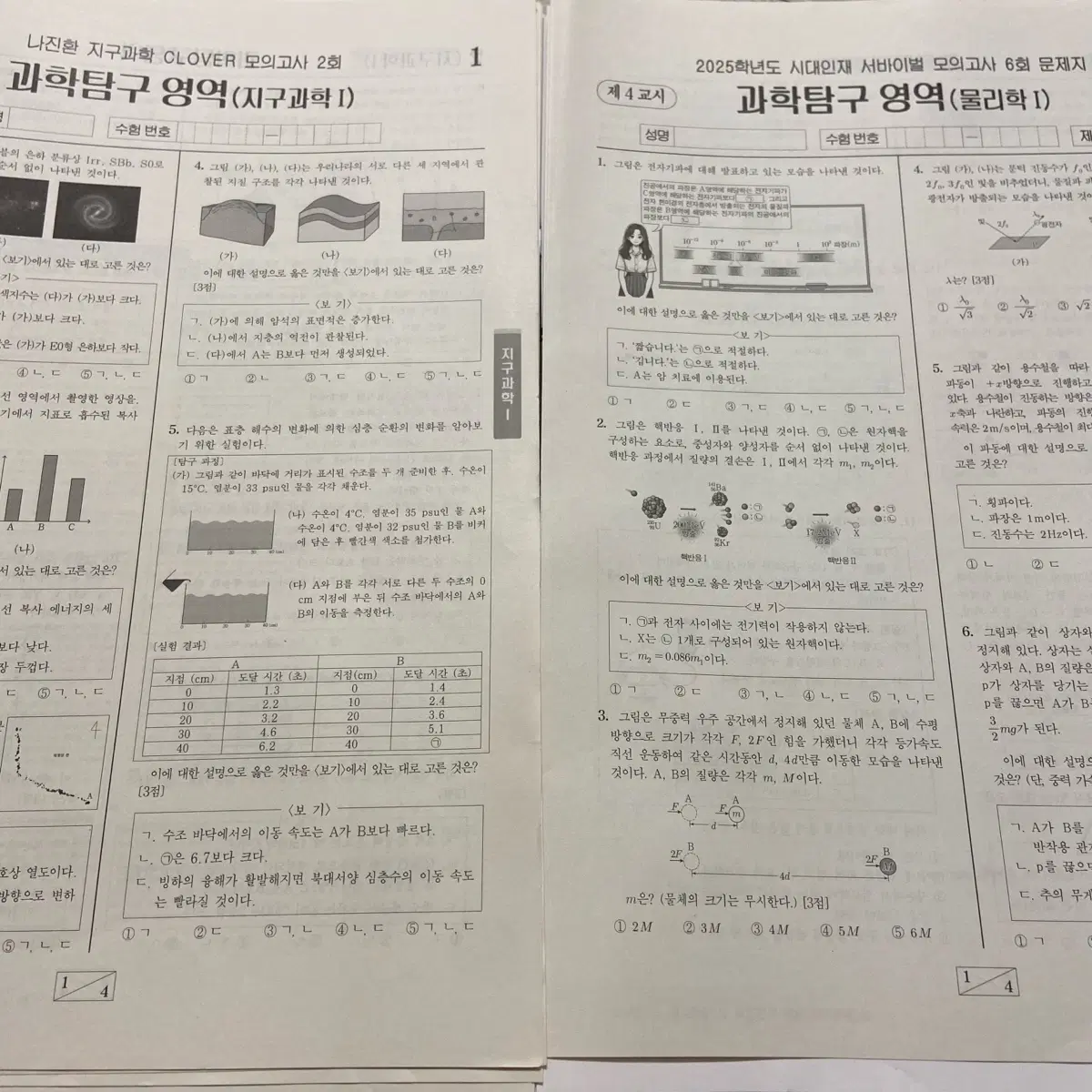 시대인재 물1 물리학1 실전 모의고사 실모