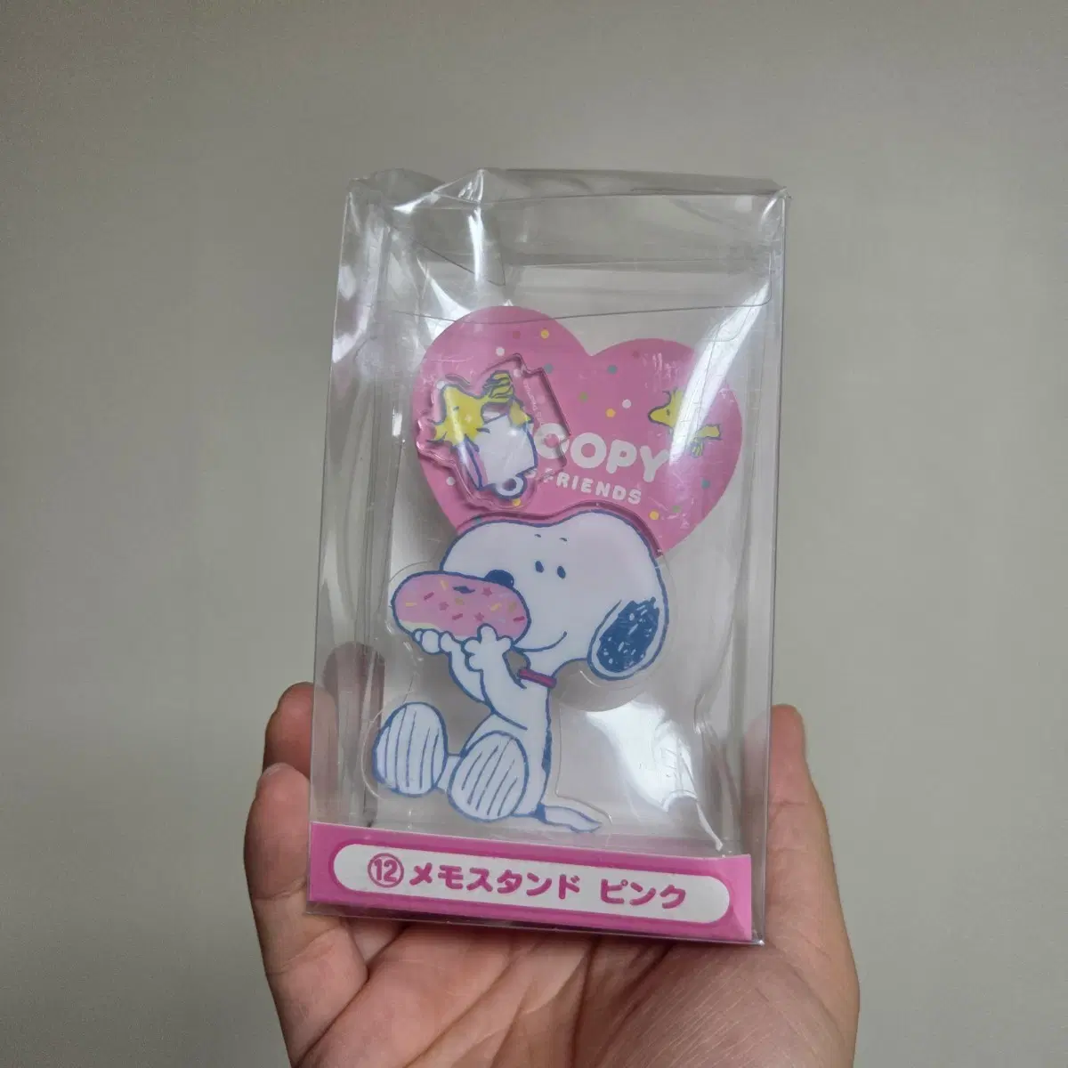 고전 만화 인형 피규어 빈티지 토이 캐릭터 굿즈 소품 스누피 메모 스텐드 핑크