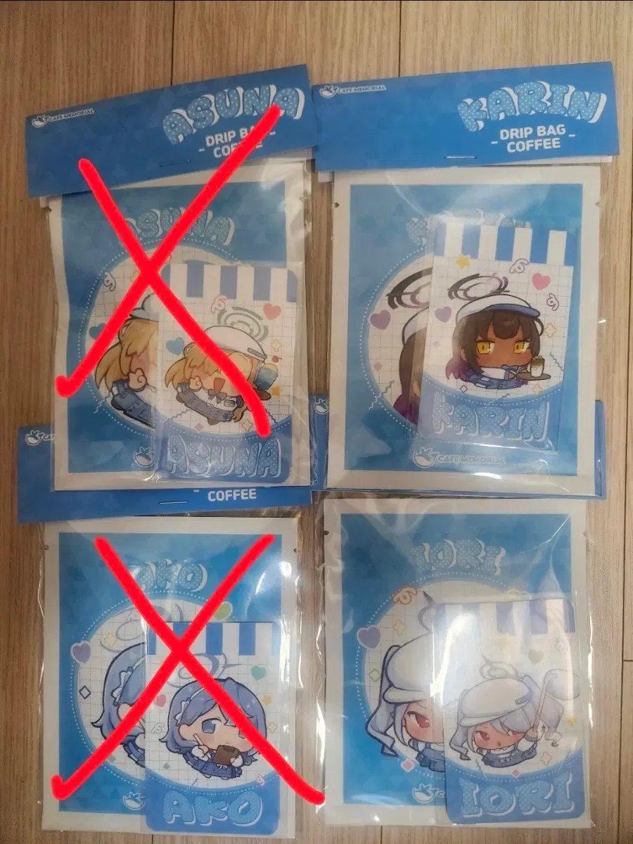 블루아카이브 카페 메모리얼 카린,이오리 포토카드 미개봉
