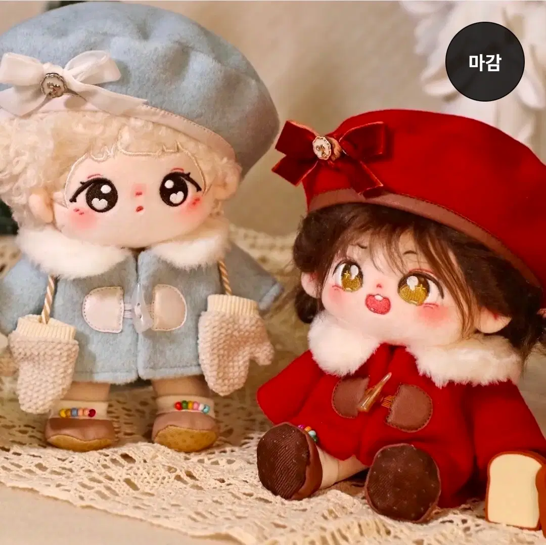20cm 인형옷 하늘색 모직코트 풀세트(지구인옷장)