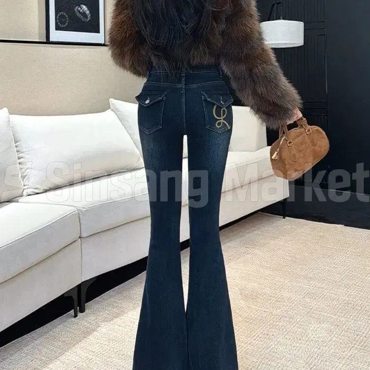 [빠른발송] 라인자수부츠컷 데님진 팬츠 청바지