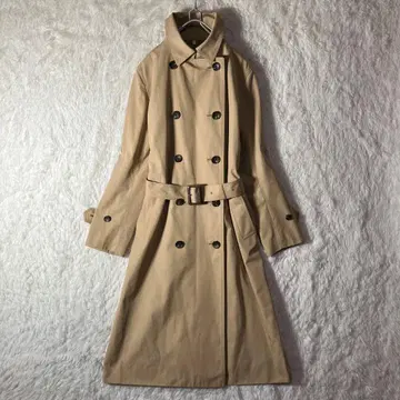 컨디션 최상 MUJI 더블 트렌치코트 롱 기장 카멜 벨트 포함 L
