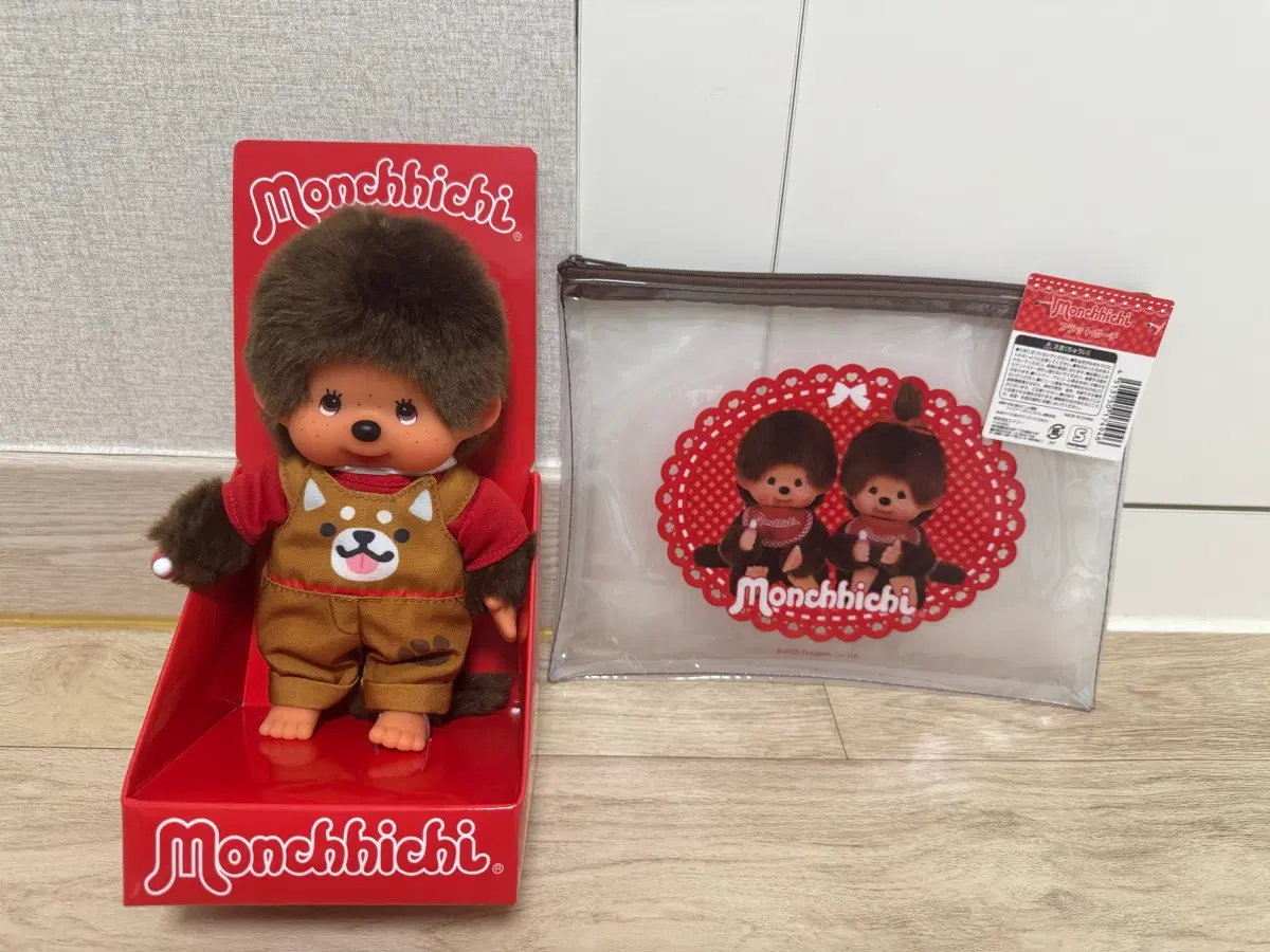 몬치치 시바견 멜빵 인형 & 파우치