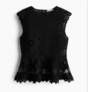 H&M 크로셰 라이크 페플럼 탑 M