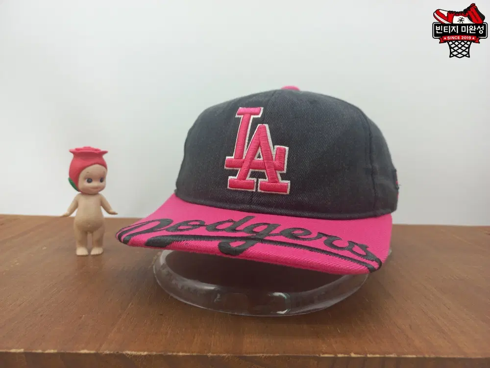 MLB LA 다저스 키즈 아동용 야구 볼캡 모자 차콜 핫핑크