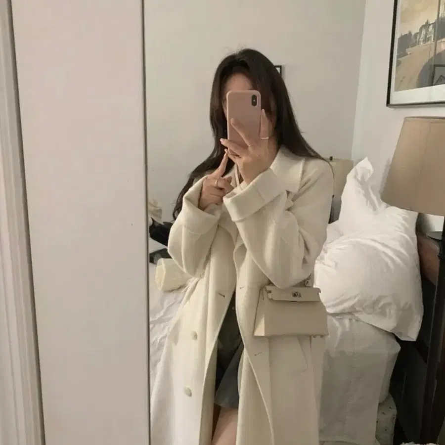 leeds 리즈 이브 롱코트 아이보리