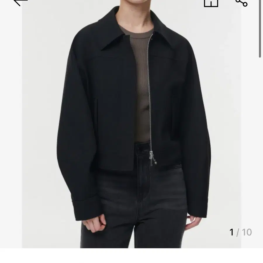 무신사스탠다드 우먼즈 트윌 크롭 자켓