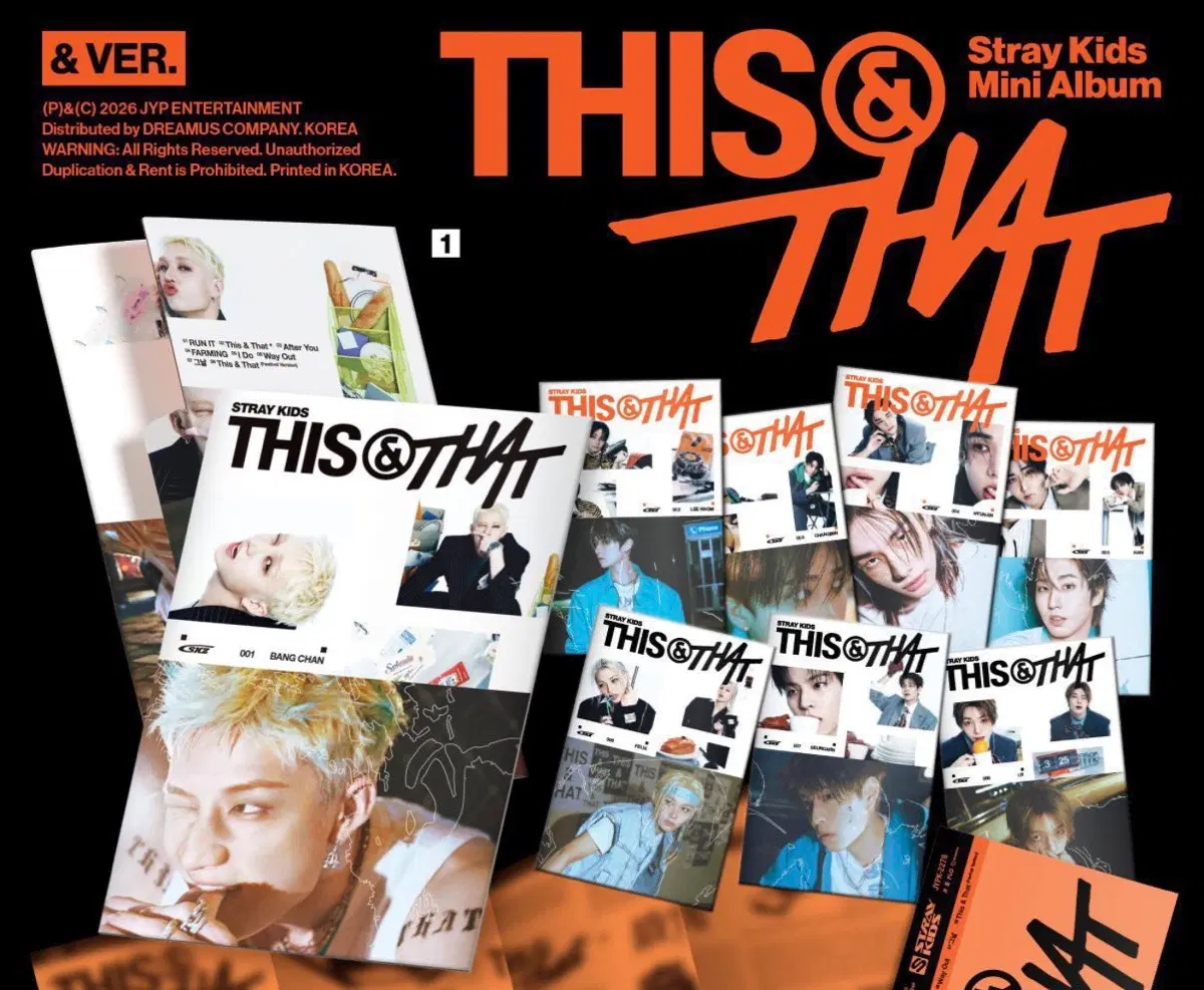 미개봉) 스트레이키즈 디스앤댓 this&that &버전 개인버전 8장 세트