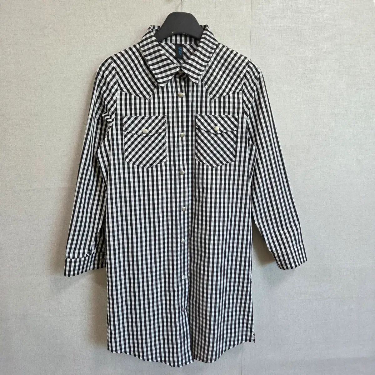FORET 여성 체크 셔츠 롱 자켓 F JJ3894