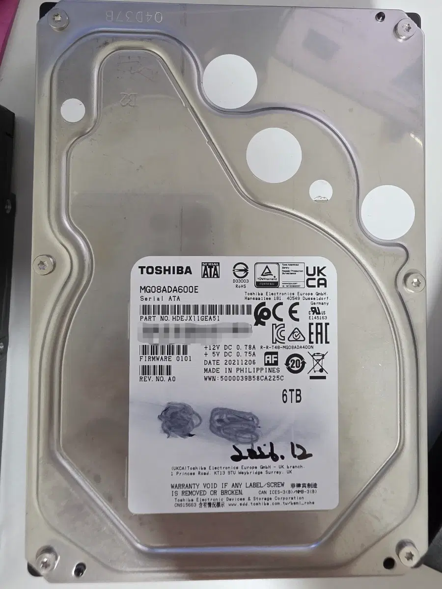 도시바 엔터프라이즈 HDD 6TB