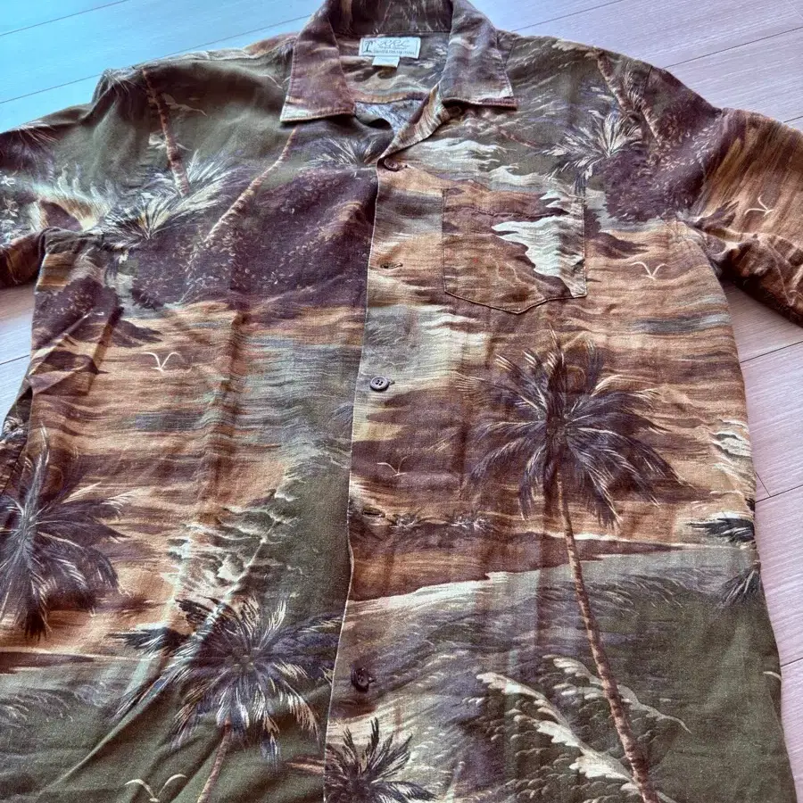rrl 더블알엘 리넨 블렌드 알로하 캠프 셔츠 M