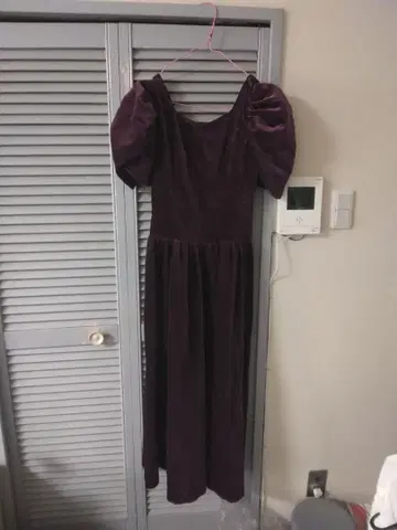 레어 LAURA ASHLEY 로라 애슐리 벨로아 롱 원피스 보라색 퍼플