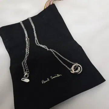 Paul Smith 더블 링 목걸이 실버 컬러