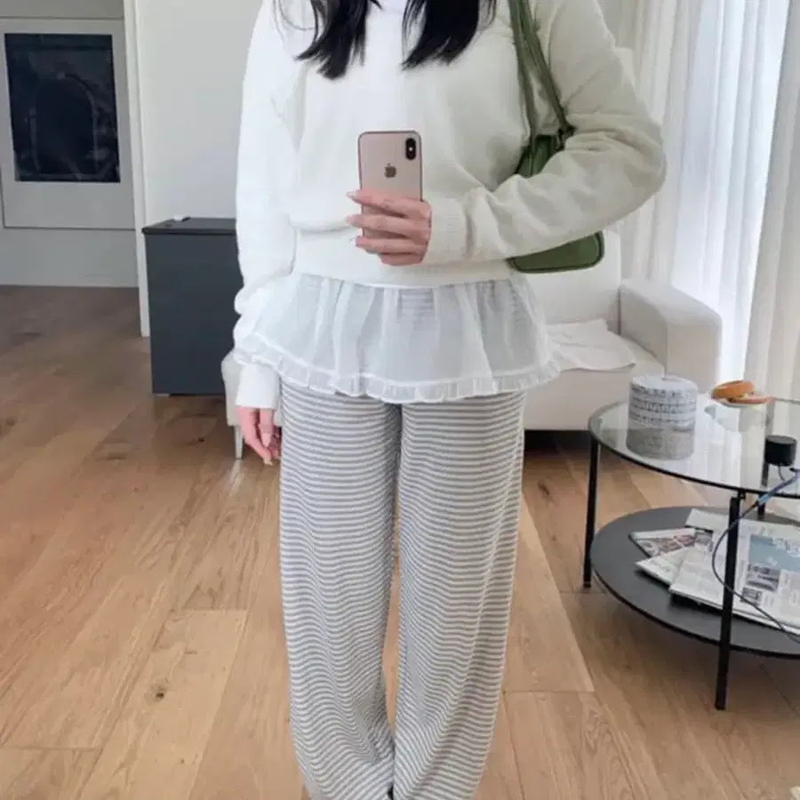 프릴 시스루 레이어드 스커트