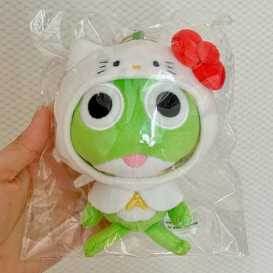 미개봉)산리오 케로로 군사 콜라보 개구리중사 키티 키링 인형