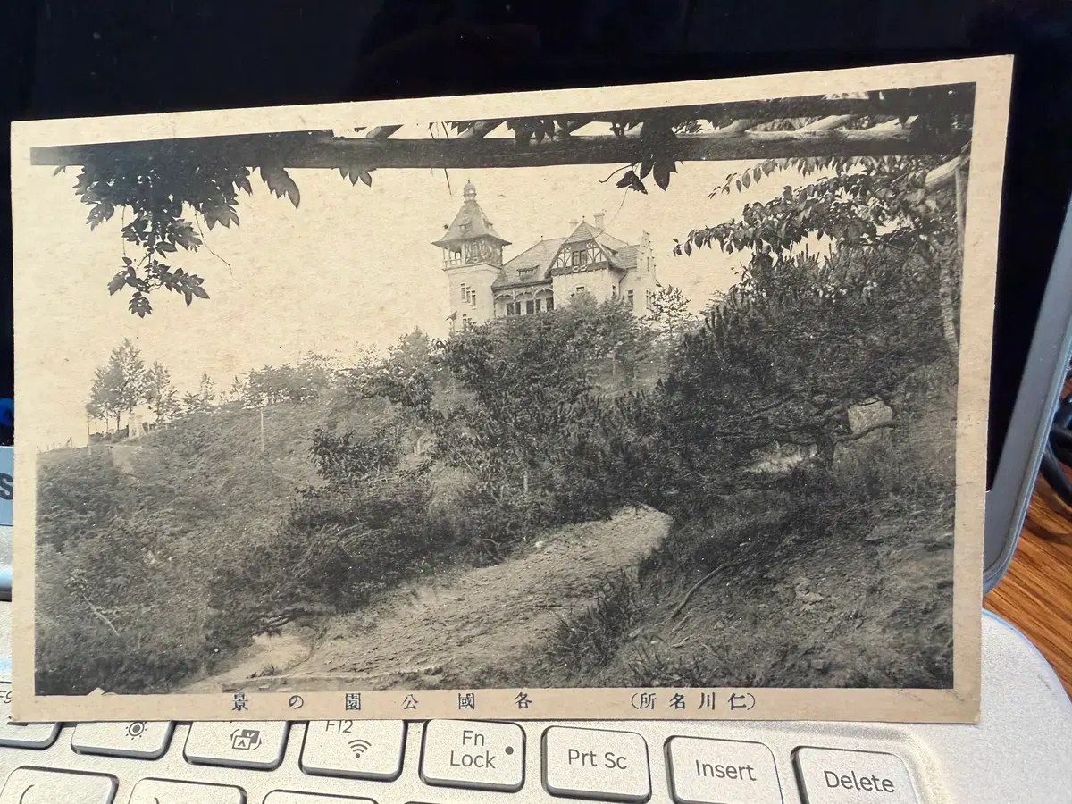 1910년 - 인천 자유공원 제물포 희귀 엽서 - 각국공원의 경 - 목조 양식