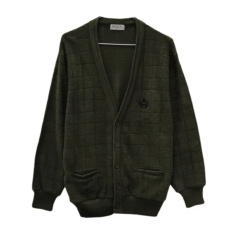 프레피 체크 카키 가디건 M MADE IN JAPAN