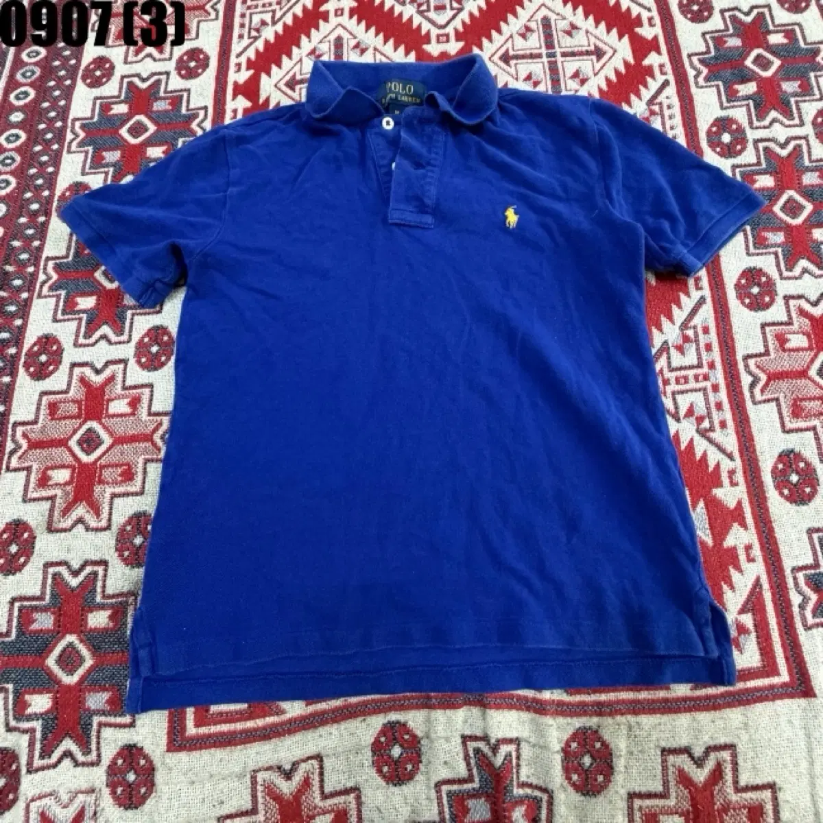 폴로 랄프로렌 반팔 카라티 블루 M 0907