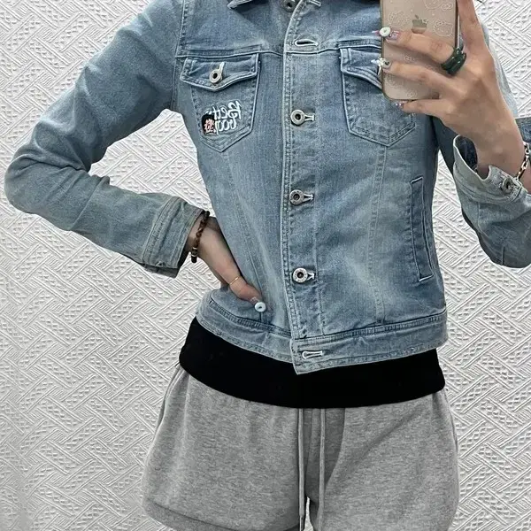 베티붑 빈티지 Y2K 레트로 대장급 워싱 연청 데님 자켓 85 C14552