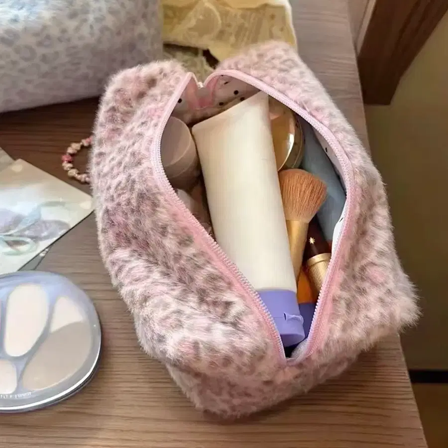 (새상품) 핑크 호피 파우치