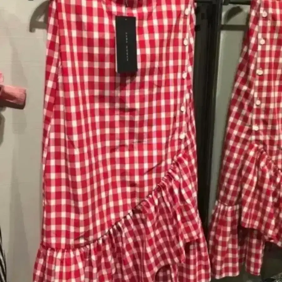 ZARA 자라 체크 롱 스커트