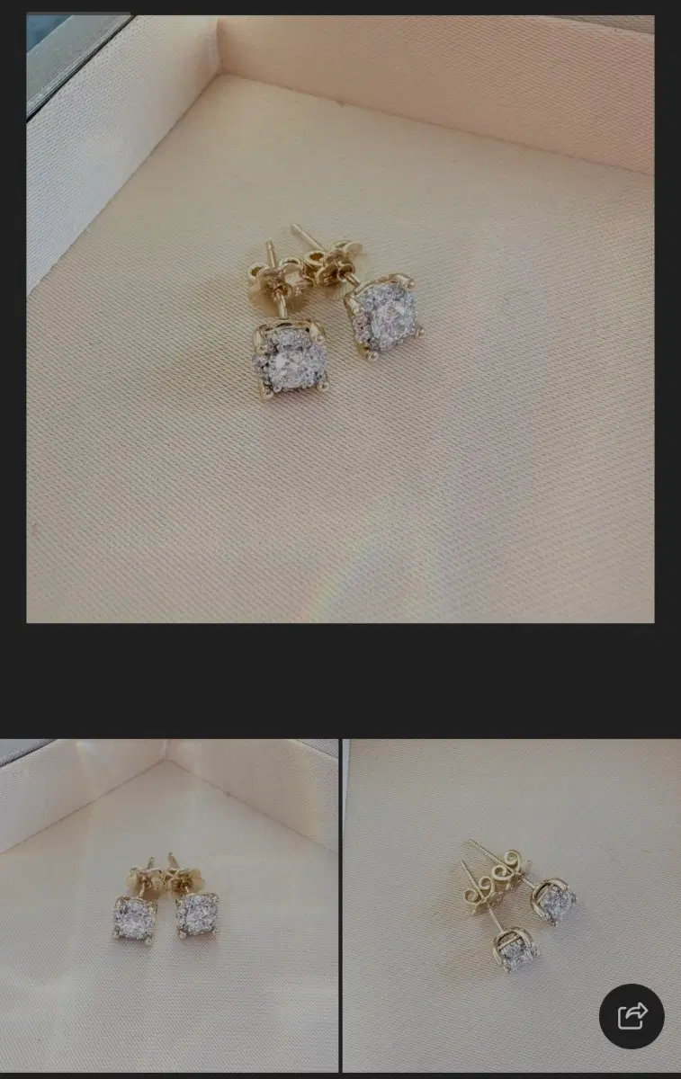 14k 1부 헤일로 랩다이아 귀걸이
