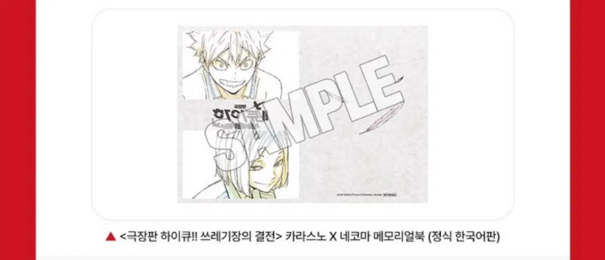 극장판 하이큐!! 쓰레기장의 결전 카라스노 X 네코마 메모리얼북 (정식 한국어판)