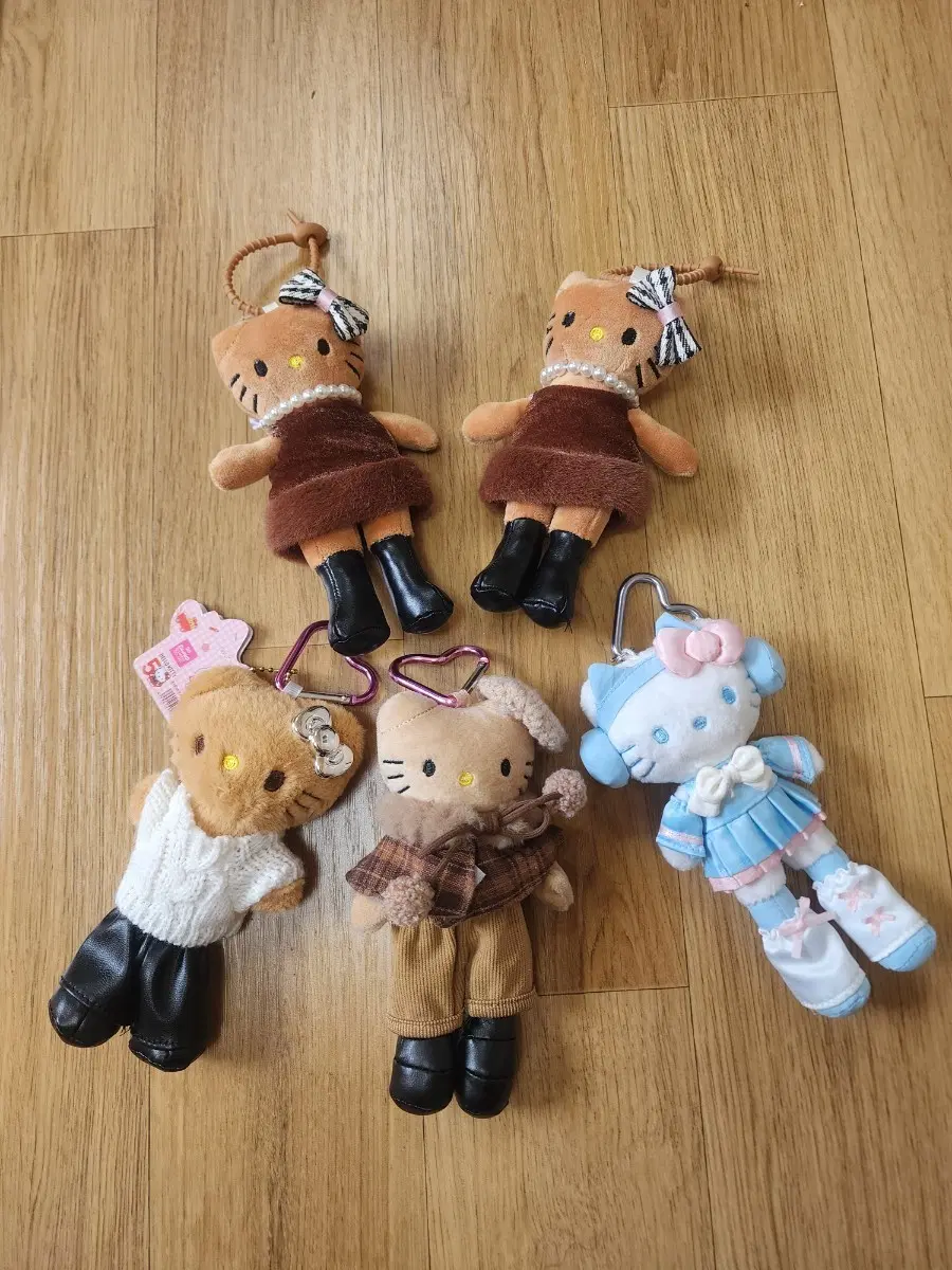 헬로키티 롱다리 인형 키링 5종 세트