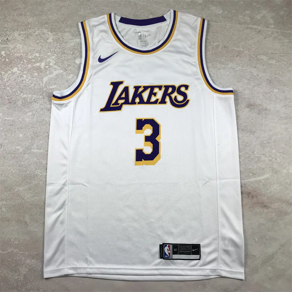 NBA 레이커스 데이비스 3번 화이트 홈 에디션 농구 유니폼 남성 저지